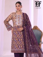 Unstitch Printed with Embrodyre 3 Pics (D. No-517-C) - Image 3